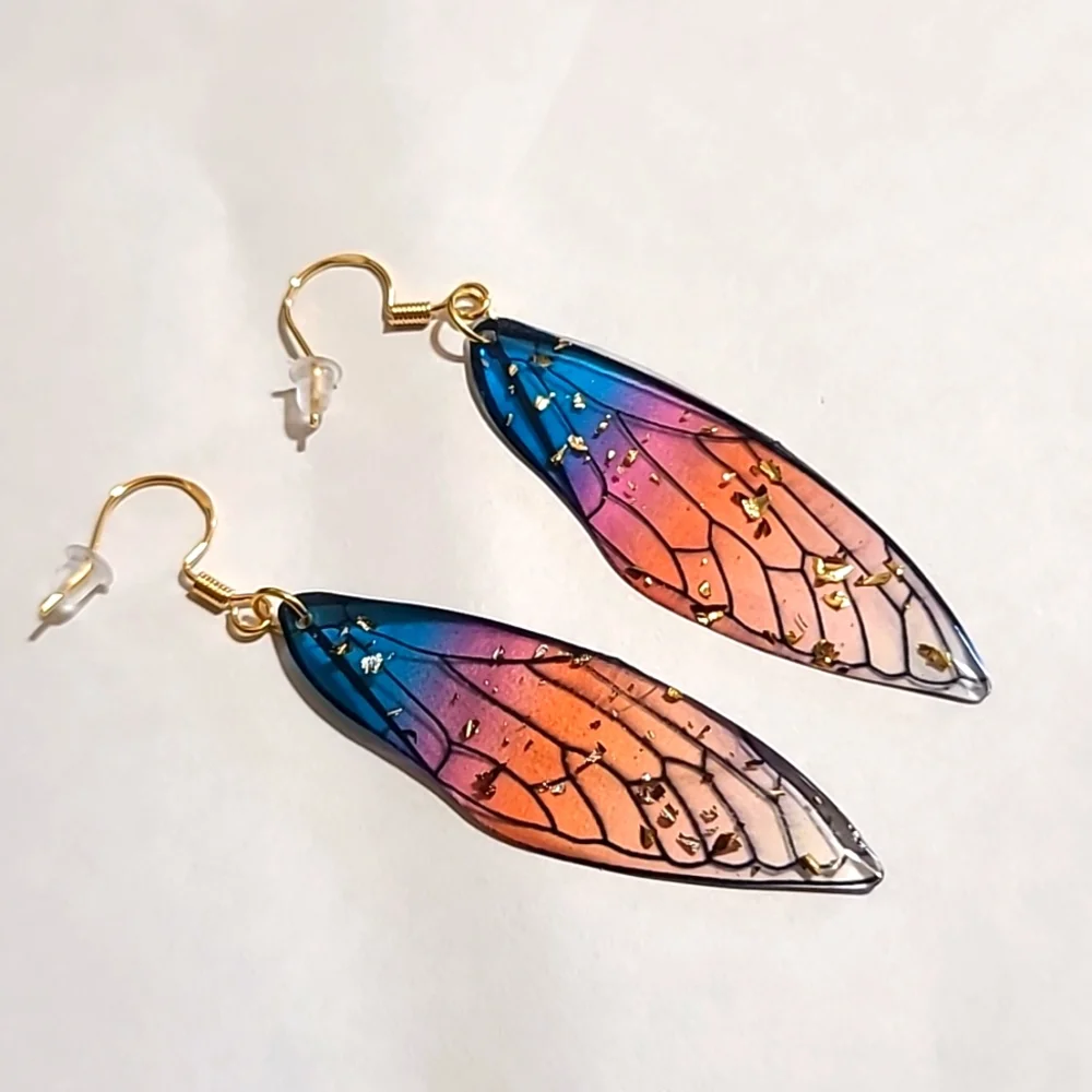 Handmade Dragonfly wing earrings - Picture 1 of 4